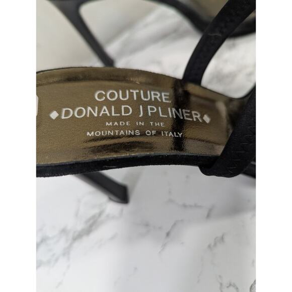 Couture Donald j Pliner Strappy Black Heels Size 10 Round Toe - Picture 4 of 7